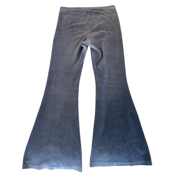 Aerie Groove On Velour High Waisted Flare Pants Womens Size XL Gray - Picture 6 of 14